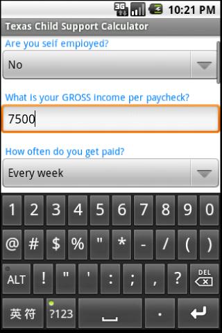 Texas Child Support Calculator Android Tools