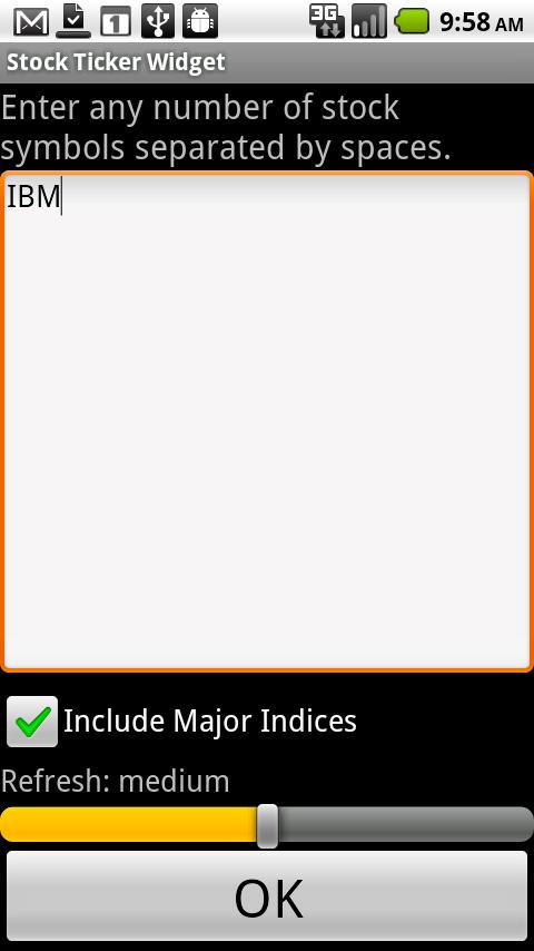 Stock Ticker Widget Android Finance