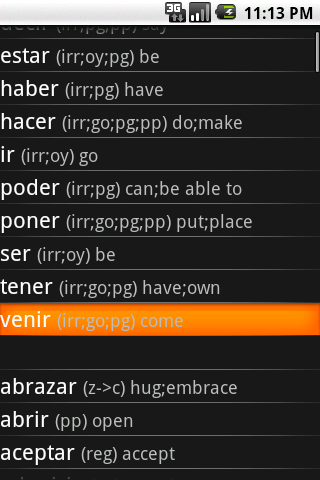 Spanish Verbs Android Education