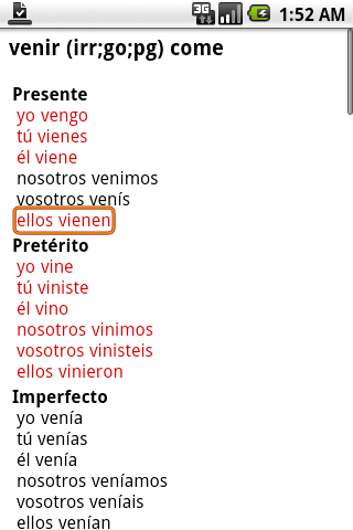 Spanish Verbs Android Education