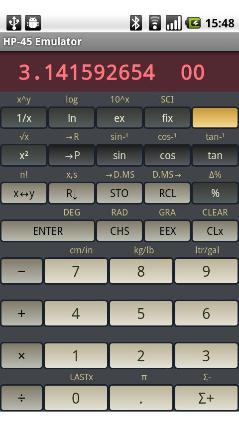 HP-45 scientific calculator Android Productivity