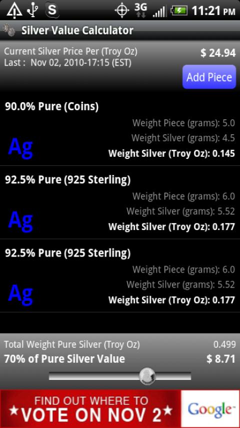 Silver Value Calculator Android Tools