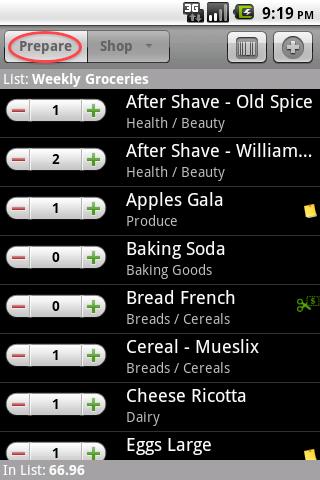 Grocery Gadget Shopping List Android Shopping