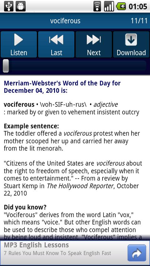 A Word A Day Android Books & Reference