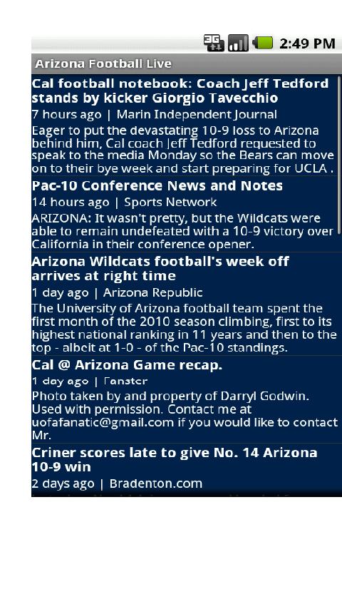 Arizona Football Live Android Sports