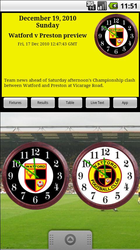 Watford FC Clocks & News Android Sports