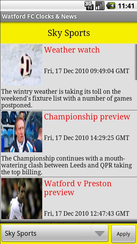 Watford FC Clocks & News Android Sports