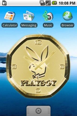 Playboy gold Clock Widget Android Personalization