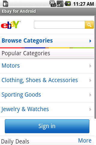 Ebay for Android Android Shopping