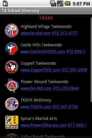 Taekwondo America Directory Android Health & Fitness