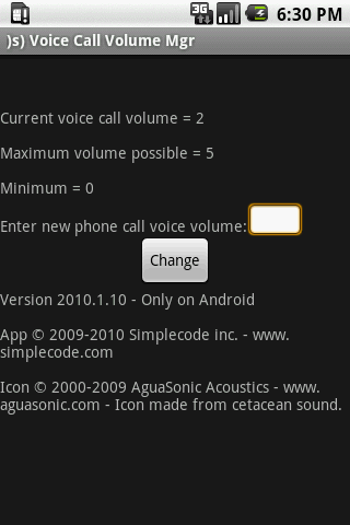 )s) Voice Call Volume Mgr Android Tools