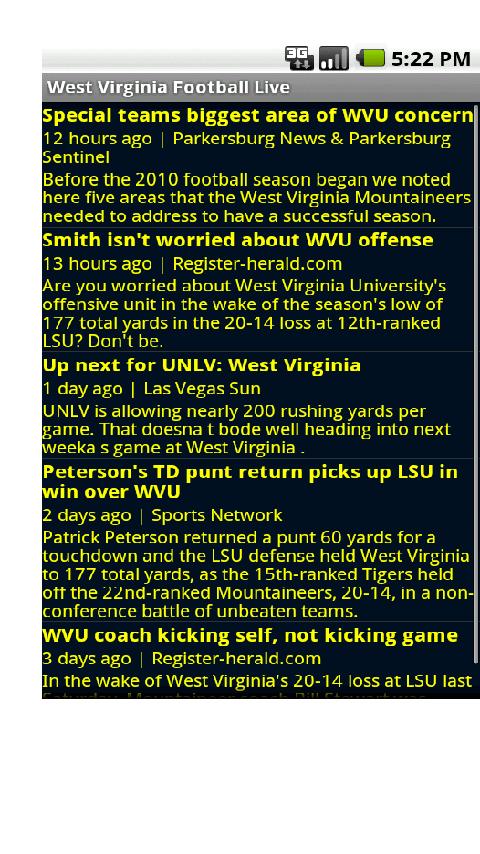 West Virginia Football Live Android Sports