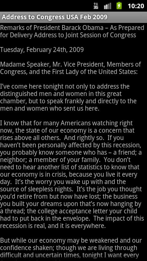 Address to Congress Feb 2009
