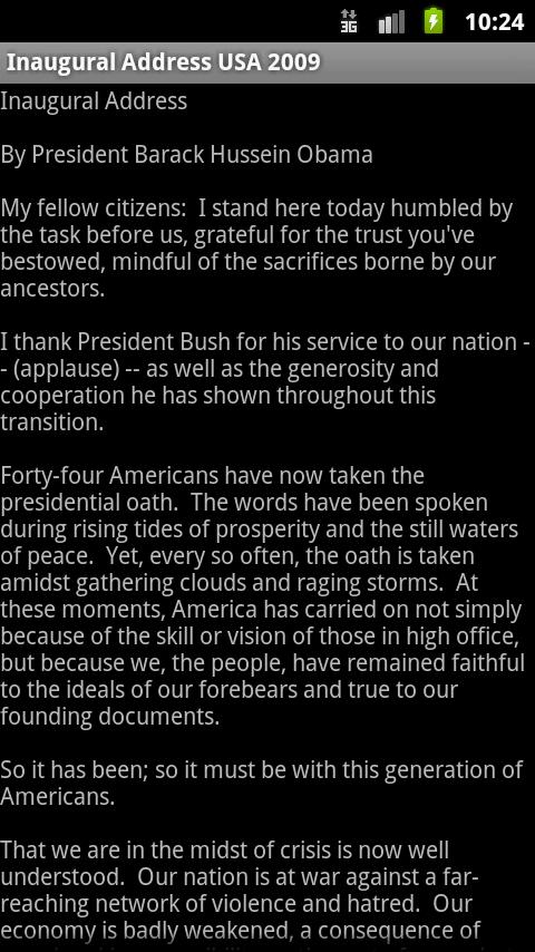 Inaugural Address USA 2009