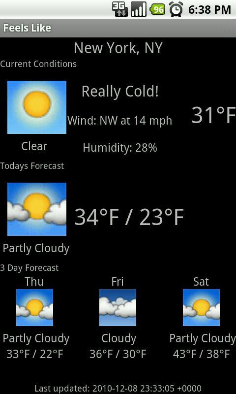 Feels Like Android Weather