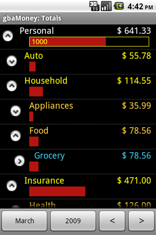 gbaMoney Money Tracking Android Finance
