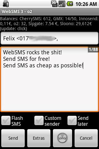 WebSMS: o2 Connector Android Communication
