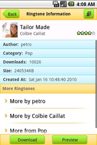 Colbie Caillat Ringtone Android Entertainment