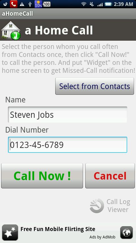 a Home Call (aQuickCall) Android Communication