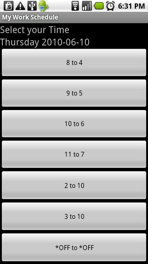 My Work Schedule Android Tools