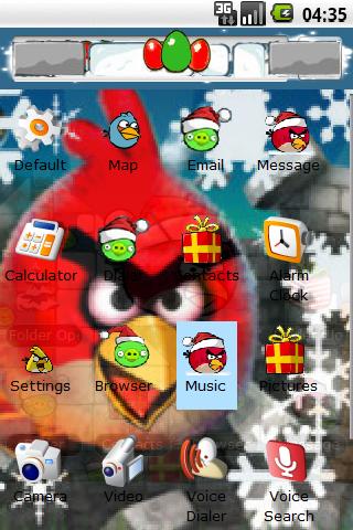 Angry Birds Christmas Theme Android Personalization