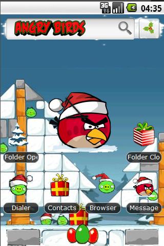 Angry Birds Christmas Theme Android Personalization