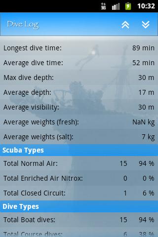 Dive Log Android Sports