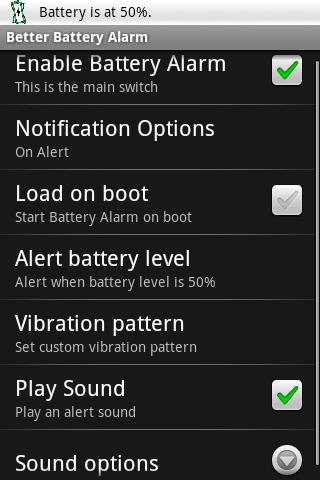 Better Battery Alarm Android Productivity