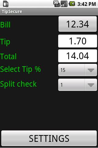 TipSecure Tip Calculator Android Finance