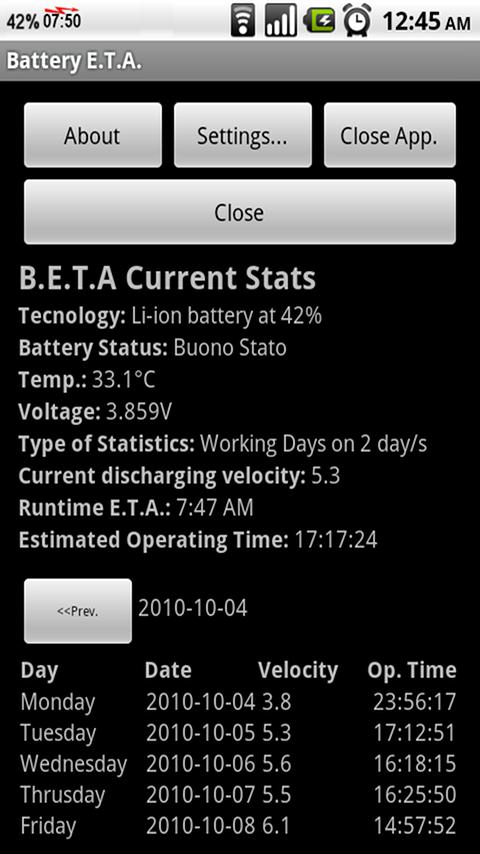 Battery E.T.A. Android Tools