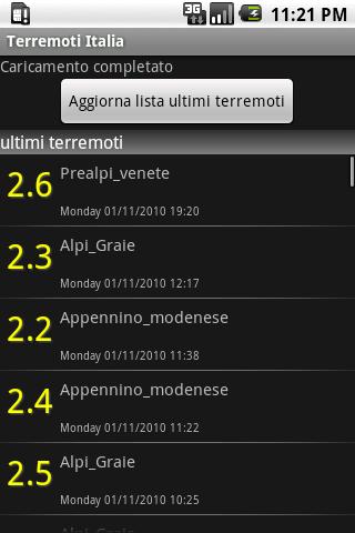Terremoti Italia Android Reference