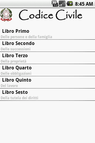 Codici e Leggi Italiane Android Productivity