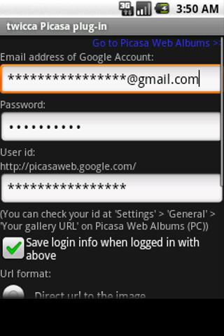 twicca Picasa plug-in Android Social