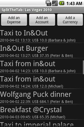 SplitTheTab Android Travel
