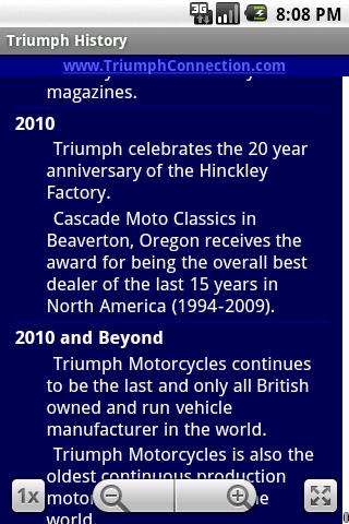 Triumph Motorcycle History Android Reference