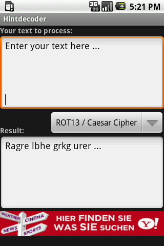 Hintdecoder for Geocaching Android Communication