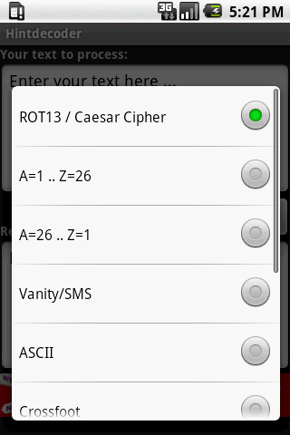 Hintdecoder for Geocaching Android Communication