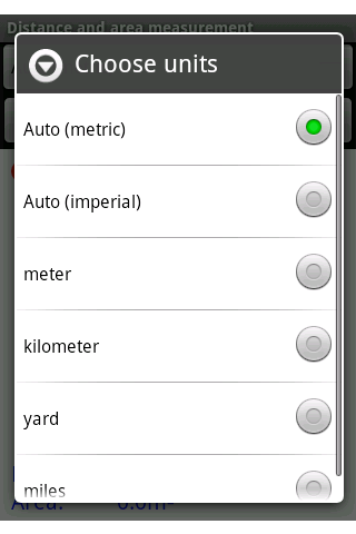 Distance and area measurement Android Tools