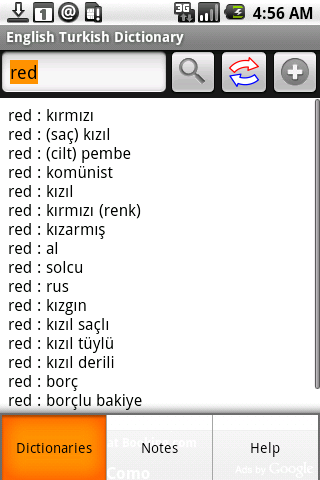 English Turkish Dictionary Android Travel