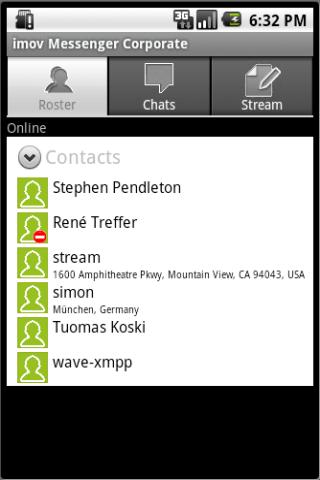 imov XMPP Corporate Messenger Android Communication