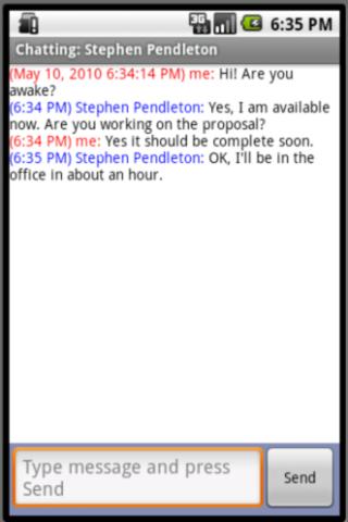 imov XMPP Corporate Messenger Android Communication
