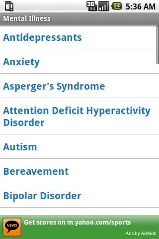 Mental Illness Android Reference