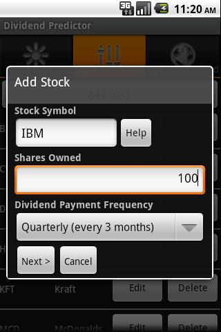 Dividend Predictor Android Finance