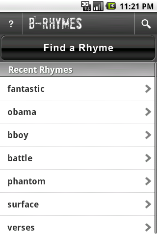 B-Rhymes Dictionary