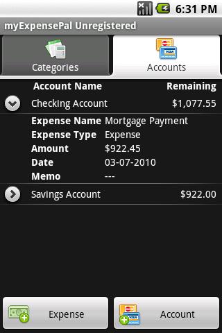 myExpensePro Android Finance