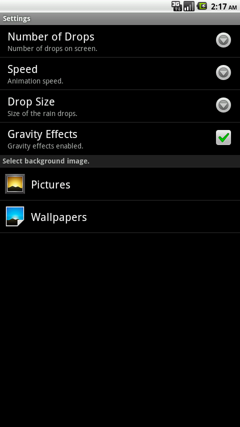 Rain Drops Live Wallpaper Android Themes