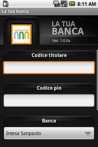 La tua banca Android Finance