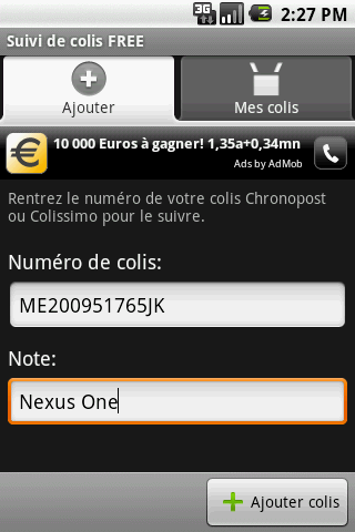 Suivi de colis FREE Android Demo