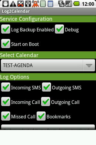 Log 2 Calendar (BETA) Android Tools