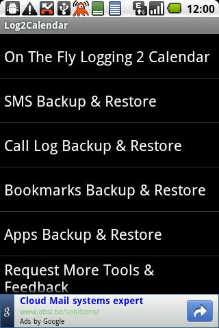 Log 2 Calendar (BETA) Android Tools